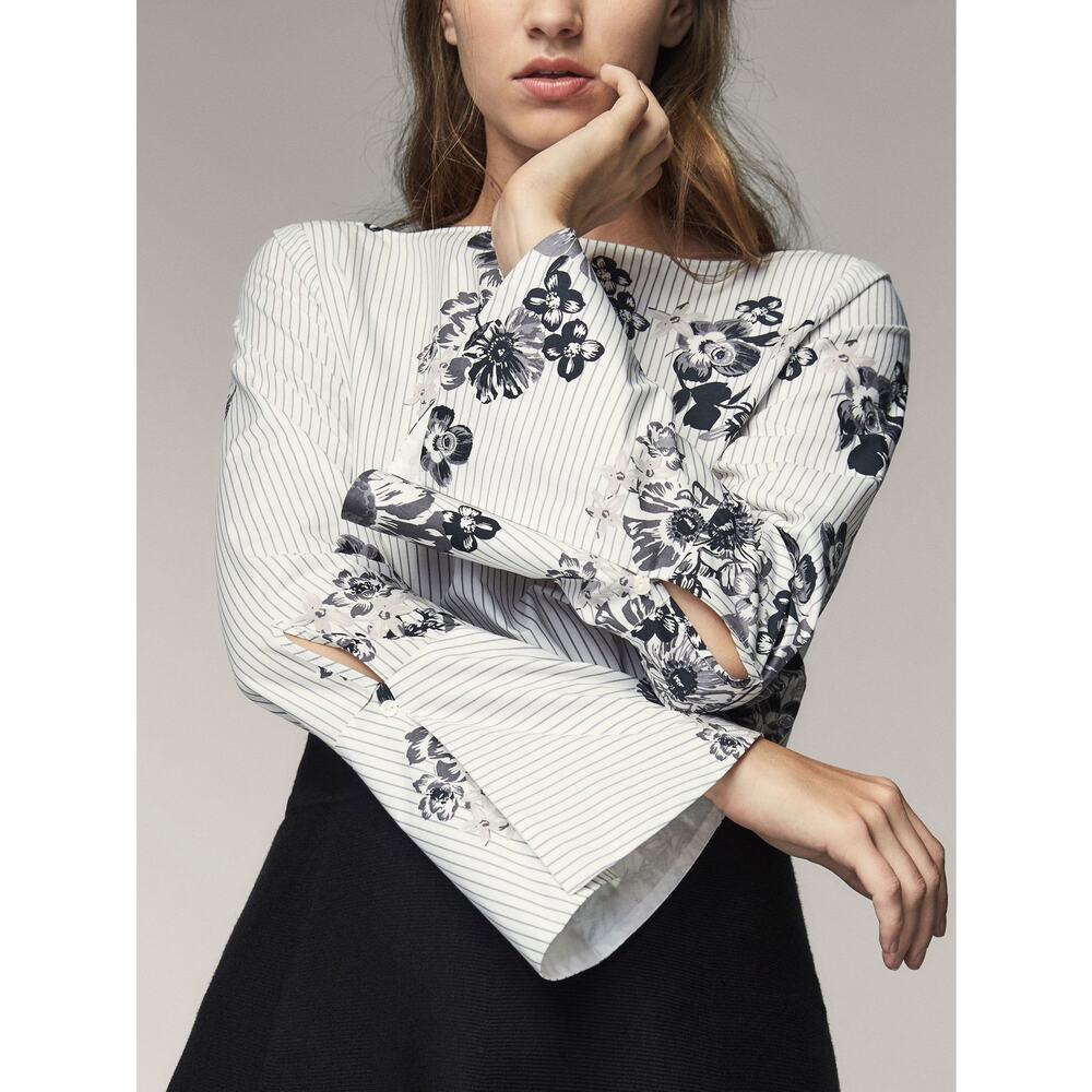 MASSIMO DUTTI Printed Poplin Blouse NWT LAST ONE!!!